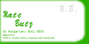 mate butz business card