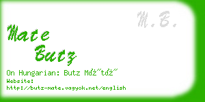 mate butz business card